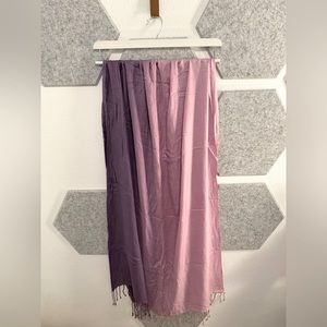 Purple Pink Ombré Large Scarf Wrap with Fringe Tassels Chic